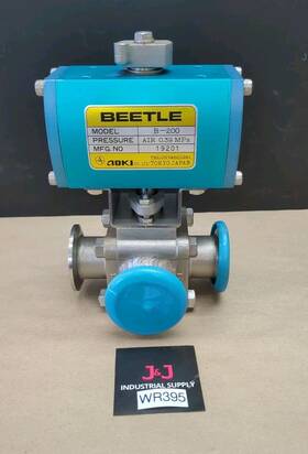 B-200 Aoki Co Used Beetle Actuator And Ss Ball Valve Assembly Air 0.39 Mpa
