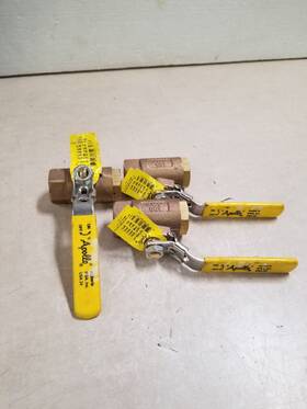 70-104-27 Apollo Lot Of 3 2-way Ball Valve Manual Operated Inline Threaded 3/4 Inch