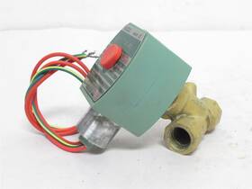8030g013 Asco 242390 Used Brass Solenoid Valve 3/8npt 15psi 110/120vac
