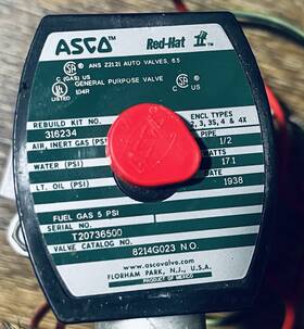 8214g023 Asco Fuel Gas Solenoid Valve 1/2 Inch Npt No 120v Redhat Ii Used