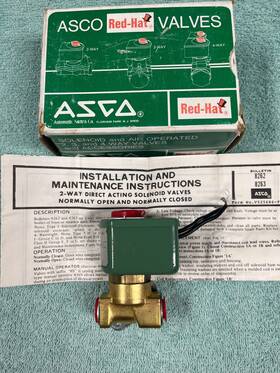 8320a83 Asco Red Hat 2-way Solenoid Valve 50psi 1/8 Npt