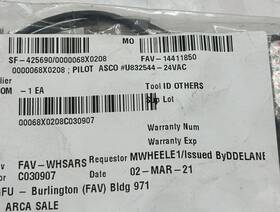 U8325ao44 Asco 3-way Sub-miniature Solenoid Brass Valve Nos