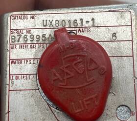 No.ux80161-1 Asco Ux80161-1 Catalog Serial No. B76995a4 Watts 6 M Gnd Industrial Tool