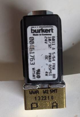 00165861 B Rkert Burkert 6011 Solenoid Valve 24vdc 4w 2/2 Way A 1.6 Epdm P5 Pn0-2.5 Bar