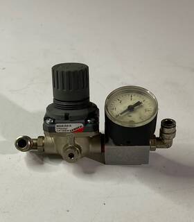 M008-rs16 Camozzi - Tecsis 1x Pneumatic Micro Flow Control Valve With Pressure Gauge Used