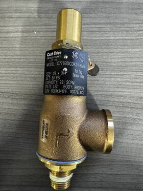 C776bdcdk01-km5 Cash Valve C776bdcdk01-km Safety Relief Mnpt Fnpt 1/2 Inch In 3/4 Outlet