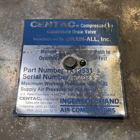 Centac Ingersoll Rand Tx13531 Drain-all Compressed Air Condensate Drain Valve