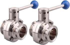 Dernord-742 Dernord 445049191167 Tri Clamp Sanitary Butterfly Valve With Pull Handle Stainless Steel 2 Pack Inch