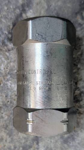 Frgx1060 Dole Used Gx-6.0 Gpm Flow Regulator 1 Inch Fnpt 125psi Max
