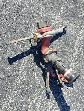 3896 Elkhart 8296 Brass Ram Ran Fire Fighting Monitor Valve And Spray Water Nozzle