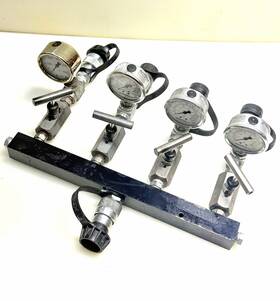 02810c Enerpac Split Flow Hydraulic Manifold 1 Inlet 4 Outlet Ports 700 Bar With Guages