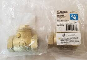 240-2-34-eb Everbilt 2 Pack 3/4 Inch Fip Threaded Lead Free Brass Swing Check Valve