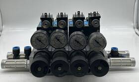 4-solenoid Festo Mfh-5/2-d-1-fr C Valve Assy With Pressure Regulator And Manifold