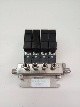 Mzh-3-0 Festo Lot Of 4 4-led Solenoid Valves Pneumatic Manifold