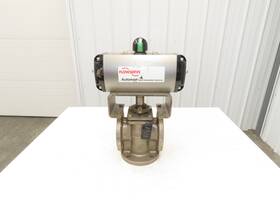 3mg411 Flowserve Durco B125ds 3-way Plug Valve 3 Inch Flanged With Pneumatic Actuator