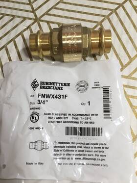 Fnwx431f Fnw / Rubinetterie Bresciane Figure X431 3/4 In Water Service In-line Forged Brass Check Valve Sealed