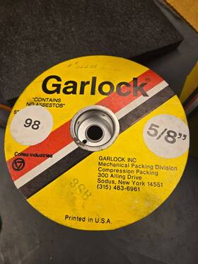 6n213022 Garlock Packing Style 98 5/8 Inch Roll Valve Pump Graphite