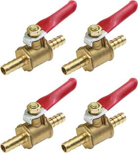 Bz918138 Guangzhou Openfind Electronic Commerce Co. Ltd 4 Pcs Forged Brass Ball Valve Mini Shut Off Switch 1/4 Hose Barb X Us