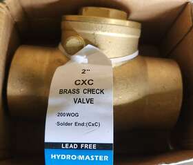 Hydromaster 021505204060 2 Inch Solder Ends Swing Check Valve Lead Free