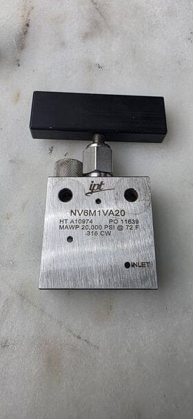 Nv6m1va20 Ipt -innovative Pressure Technologies Nv6m3va20 20 000 Psi Needle Valve