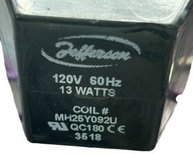 Mh25y092u Jefferson 1390bt2t Solenoid Valve 120v 60hz 13 Watss Black