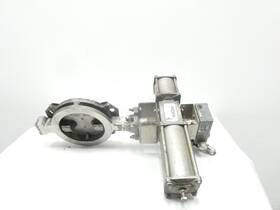 350-159 Keystone V100 Pneumatic Stainless Wafer Control Valve 8in
