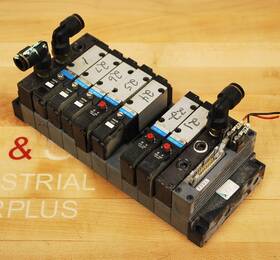 X88m Koganei X88m/8 Pneumatic Fm-solid Manifold Series With 8 Solenoid Valves - Used
