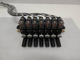 45a-m00-ddaj-4kg9 Mac Lot Of 7 Solenoid Valves With Manifold T58729