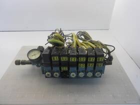 613b-11-111jb Mac Lot Of 7 Solenoid Valves With Manifold Assembly T52960