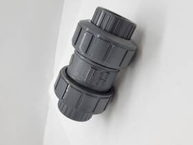 U45bc-v Nibco Pvc 1 Inch Ball Check Chemtrol Valve Dark Gray Threaded True Union