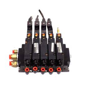 Mh01gda7ampe Norgren Lot Of 5 Air Control 150 Psig Valve 24v With Steel Manifold
