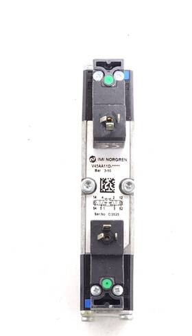 V45aa11d Norgren Mini Iso Double Solenoid Valve 2x 3/2 Nc 24vdc Coil Used