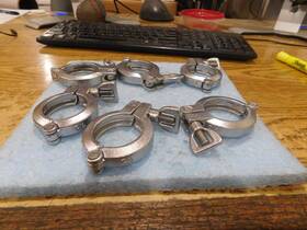 1.5ss Nso Lot Of Wing Style 1.5 Inch Stainless Steel Vacuum Hose Clamps. Qty. 6