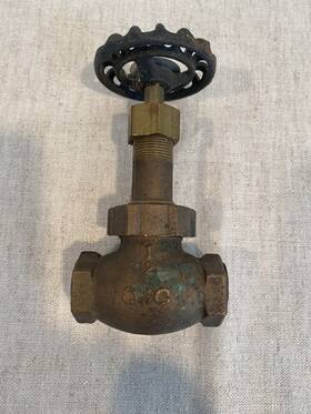 89sj Oic Vintage Half Inch Solid Brass Control Valve Steam Punk Industrial