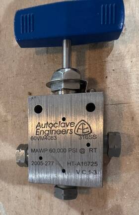 60vm6072 Parker Autoclave High Pressure Ss Needle Valve 3/8 Inch Tube