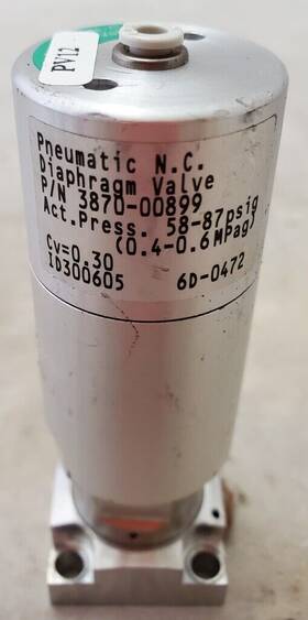 3870-00899 Pneumatic N.c. Diaphragm Air Valve 58-87 Psig 125 Max Pressure