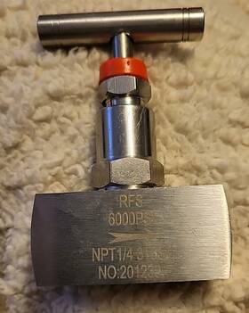S-n-02 Rfs 316 Ss Straight Needle Valve 1/4 Inch Npt 6000psi