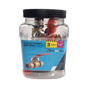 22222j3 Sharkbite Max 1/2 Inch Push-to-connect Brass Ball Valve 3-pack Water Shut Off