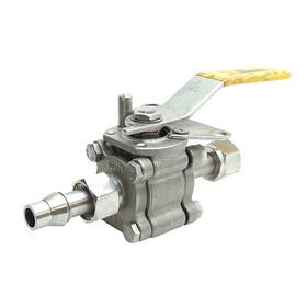 26666mmbte Sharpe 1/26666mmbte Three Piece High Purity Ball Valve 1/2in Parker Tube
