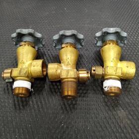 Gsv58061-35 Sherwood Lot Of 3 Unfrozen Cga580 Inert Gas Valve 3/4 Inch Argon Nitrogen Helium