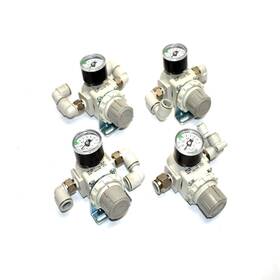Ar25-02bg-a Smc Lot Of 4 Modular Regulators With Backflow Function 1/4 Inch Port 1 Mpa