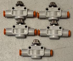 As-2050f Smc Flow Control Valve As 2050f 1/4 Inch Push Lok Fittings Lot Of 5