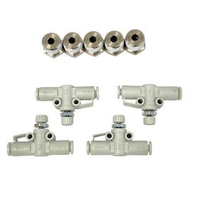 As2002f Smc Flow Control Throttle Valves And Brass Pneumatic Fittings 9 Pcs
