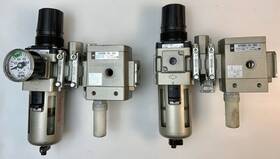 Av3000-03-5dz Smc Aw30-03bg Lot Of 2 Pneumatic Filter Assembly With Regulator