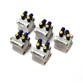 Cq2b25-15d-xb9 Smc Lot Of 5 Pneumatics Guided Air Cylinders 25mm Bore