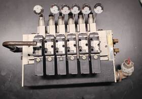 Nvfs2100-3fzb Smc 6 Bank Manifold Block W 5 1 Nvfs2100-3fz Solenoid Valves