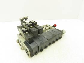 Nvv5fs201t07102t Smc Pneumatic 7-station Solenoid Valve Manifold Assembly 24vdc