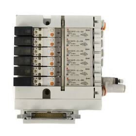 Vv5q1-f1i07c Smc Pneumatics Vq1131y-5-c4 6-port Manifold With 6 M5 Solenoid Valves 4/5