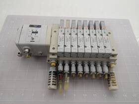 Ss5v2-q1k012 Smc Lot Of 8 Ex250 Sv220-5fu Solenoid Valves With Si Unit T91184