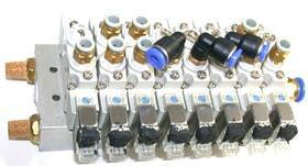 Sy5120-5lzd-01 Smc 8 Solenoid 24v Stack Up Bank Assembly